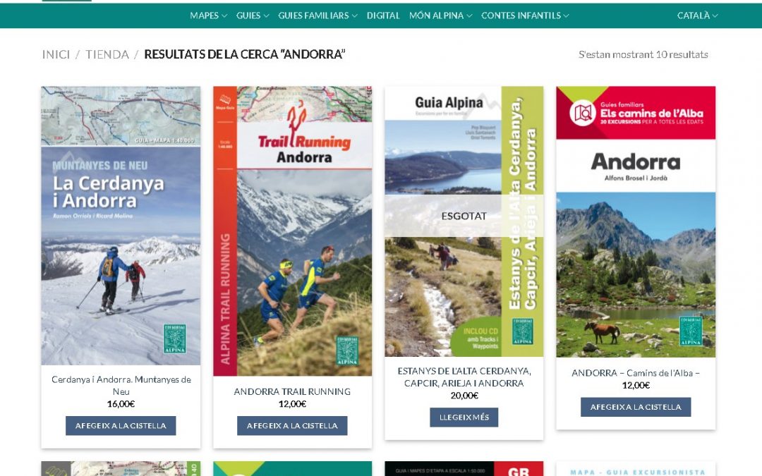 La Trenca distribuïrà a Andorra els mapes i guies d’Editorial Alpina